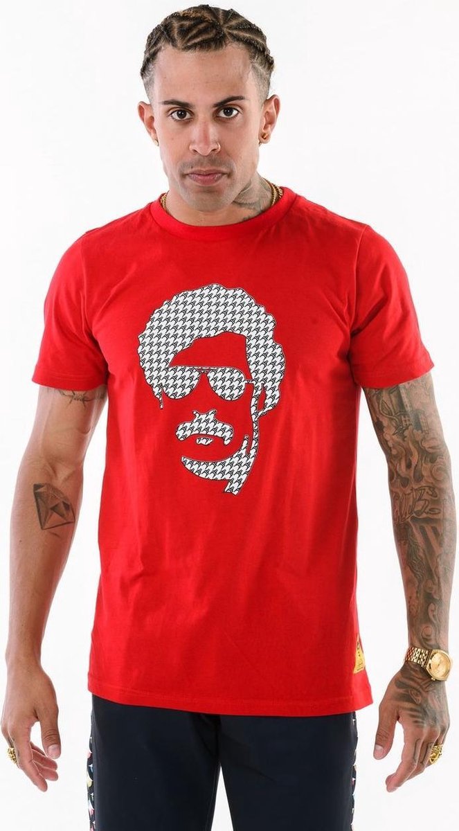 Grappig & Fout Kostuum | Pablo Discobar Shirt Head Red | Medium | Carnaval kostuum | Verkleedkleding